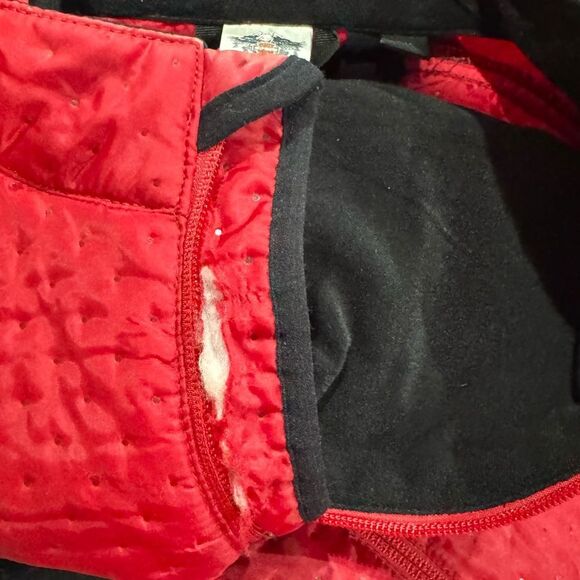 Harley Davidson Quilted Red Zip Up Motorcycle Jacket Women’s 1XL - Picture 3 of 4